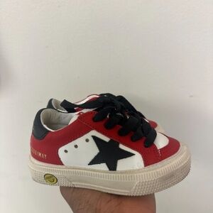 Golden Goose Red and Black Kids Sneakers